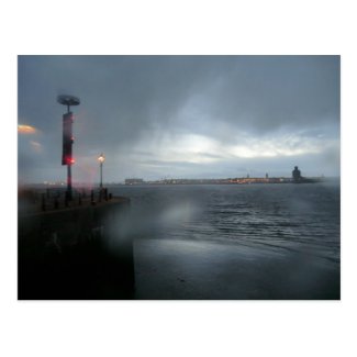 River Mersey in the Rain Post Card