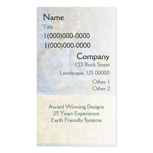 River Rock Landscape Design Business Card (back side)