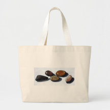 RIVER ROCKS, STONES: OIL PASTEL ART CANVAS BAGS
