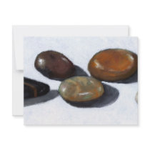 RIVER ROCKS, STONES: OIL PASTEL ART invitations by joyart RIVER ROCKS, STONES: OIL PASTEL ART invitations