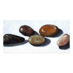 RIVER ROCKS, STONES: OIL PASTEL ART PICTURE CARD