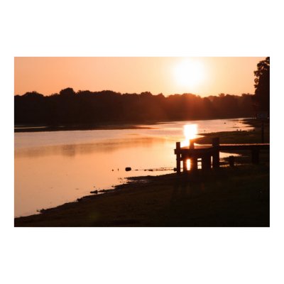 River Sunset Poster by cherylarogers