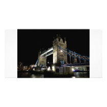 River thames and Tower Bridge at Night Photo Card Template