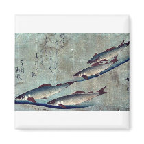 River trout (Ayu) by Andō, Hiroshige Ukiyo-e. Magnet