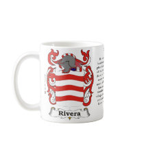 Rivera, the origin, the meaning and the crest coffee mug