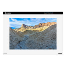 Riverbed view of Zabriskie Point Landscape Format Decal For Laptop