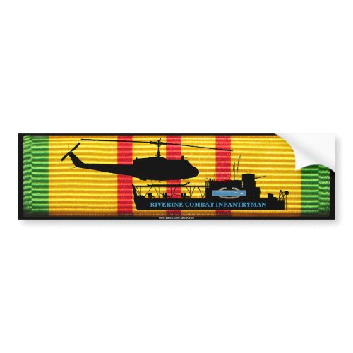 Riverine CIB ATC(H) & UH1 on VSM Bumper Stick bumpersticker