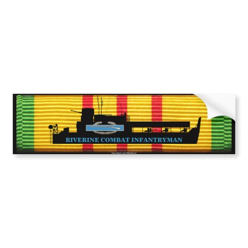 Riverine CIB ATC Tango Boat on VSM Bumper Sticker bumpersticker