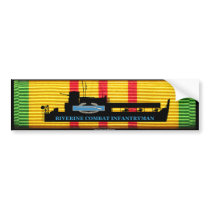 Riverine CIB ATC Tango Boat on VSM Ribbon Bumper Stickers