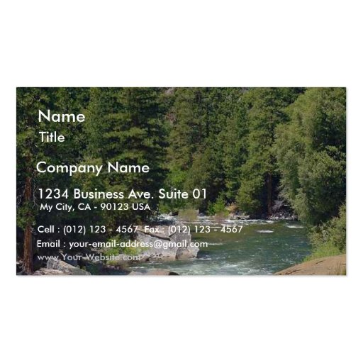 Rivers Streams Trees Forests Business Card Template (front side)