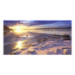 Riverside With Snow on Rocks Photo Card Template