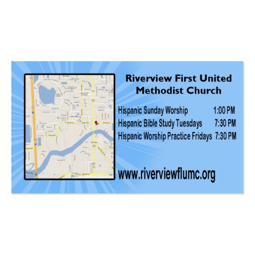 Riverview First UMC Pastor Business Card Templates (back side)