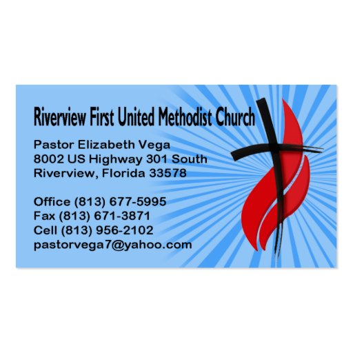 Riverview First UMC Pastor Business Card Templates (front side)