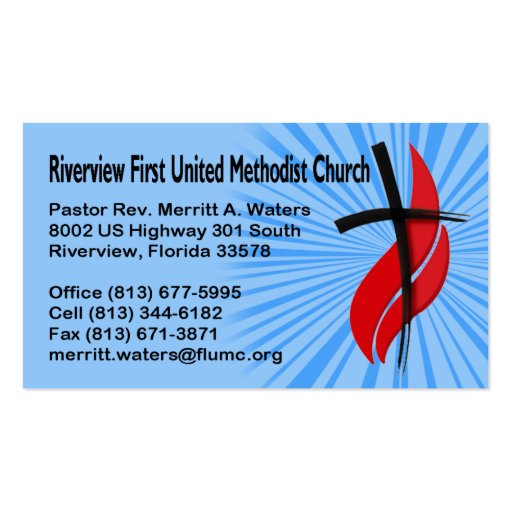 Riverview First UMC Pastor Rev. Business Card (front side)