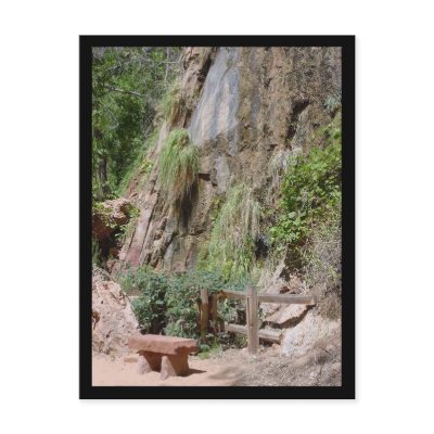 riverwalk bench postcard by sumiko