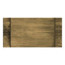 rivetted grungy gold metal plate photo card
