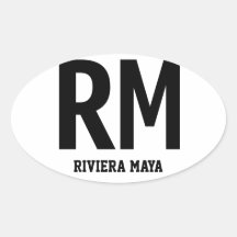 Riviera Maya Oval Bumper Sticker