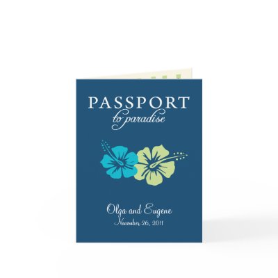 Riviera Maya Passport Wedding Invitation Cards