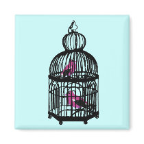 Riyah-Li Designs Caged Birds Refrigerator Magnet