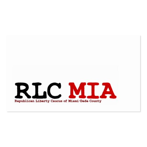 RLC MIA business cards (front side)