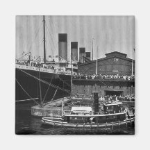 RMS Olympic at Pier 59 Vintage Glass Slide 1911 Magnets
