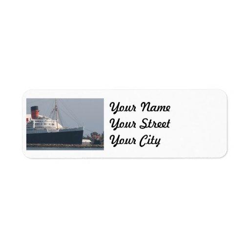 RMS Queen Mary Hotel and Museum in Long Beach Custom Return Address Label