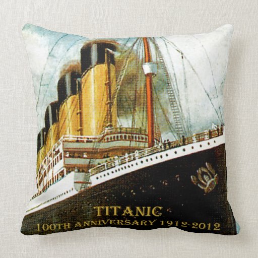 RMS Titanic 100th Anniversary Canvas Throw Pillow