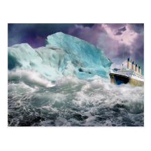 RMS Titanic and Iceberg Painting Postcard