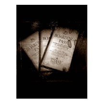 RMS Titanic Boarding Passes Postcards