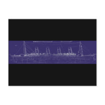RMS Titanic Original Blueprint, Enhanced for Color Postcard