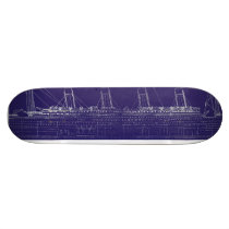 RMS Titanic Original Blueprint, Enhanced for Color Custom Skateboard