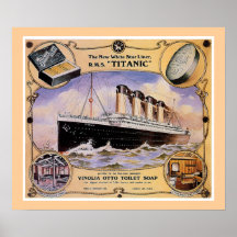 RMS Titanic Vintage Soap Ad (canvas) Print