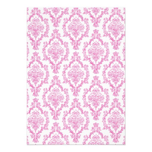 RN BSN Damask Fuchsia Nursing Student Graduation Invitations