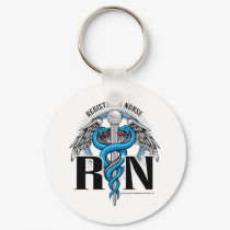 RN Caduceus Blue keychains