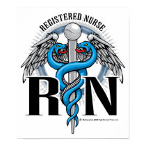RN Caduceus Blue posters by fightcancertees RN Caduceus Blue posters