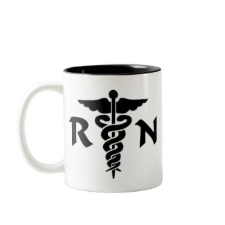 RN Medical Symbol Ceramic and Coffee Mugs
