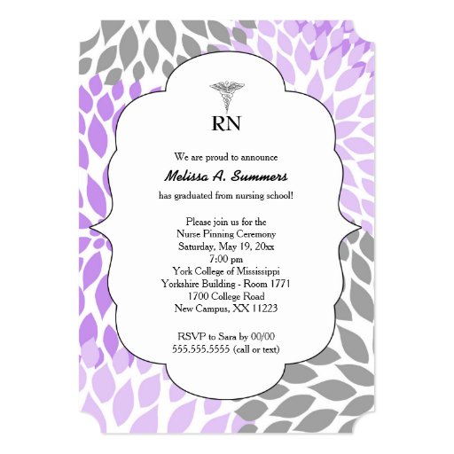 rn-nurse-pinning-ceremony-invites-lavender-zazzle