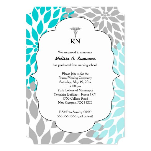 rn-nurse-pinning-ceremony-invites-turquoise-zazzle