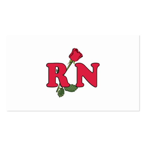 RN Nurse Rose Business Cards (front side)