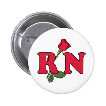 RN Nurse Rose Button