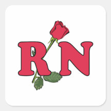 RN Nurse Rose Sticker