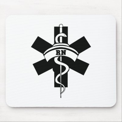 RN Nurses Medical Symbol Mouse Pad by bonfirenurses