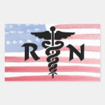 RN Nurses Medical Symbol Rectangular Stickers