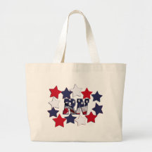 RN PATRIÓTICO CON LAS ESTRELLAS BLANCO Y AZUL ROJO BOLSAS DE MANO