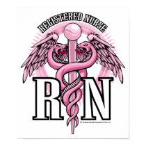 RN Pink Caduceus posters by fightcancertees RN Pink Caduceus posters