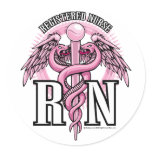 RN Pink Caduceus stickers