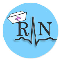 RN QRS Nurse Cap Design Sticker
