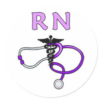RN Stethoscope Round Sticker