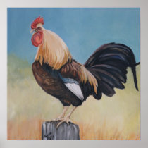 rning Rooster Bird Art Print