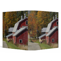 Road beside classic rural barn/farm in autumn, 3 ring binder